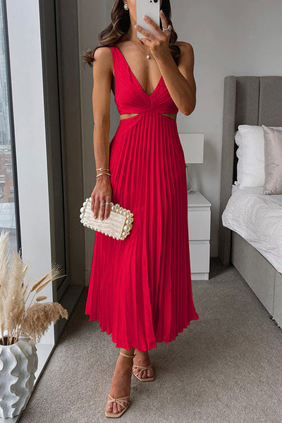 Rhiannon - High Waist V-Neck Long Maxi Dress