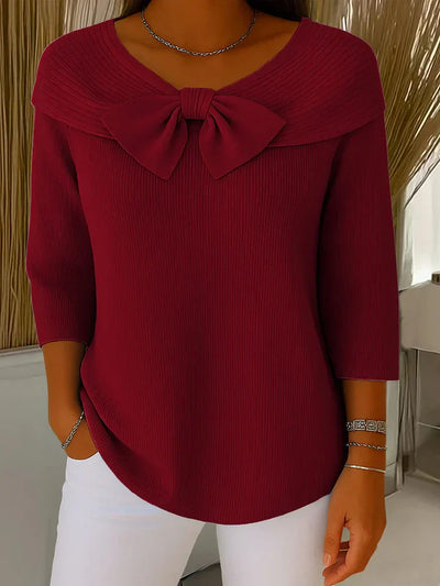 Serenna™ - Women’s Sweater with Bow and Round Neck