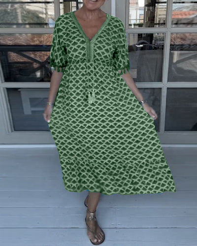 Winona - Summer V-Neck Tassel Dress