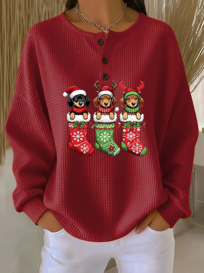 Grethe™ – Vintage Christmas Sweater with Dog Motif