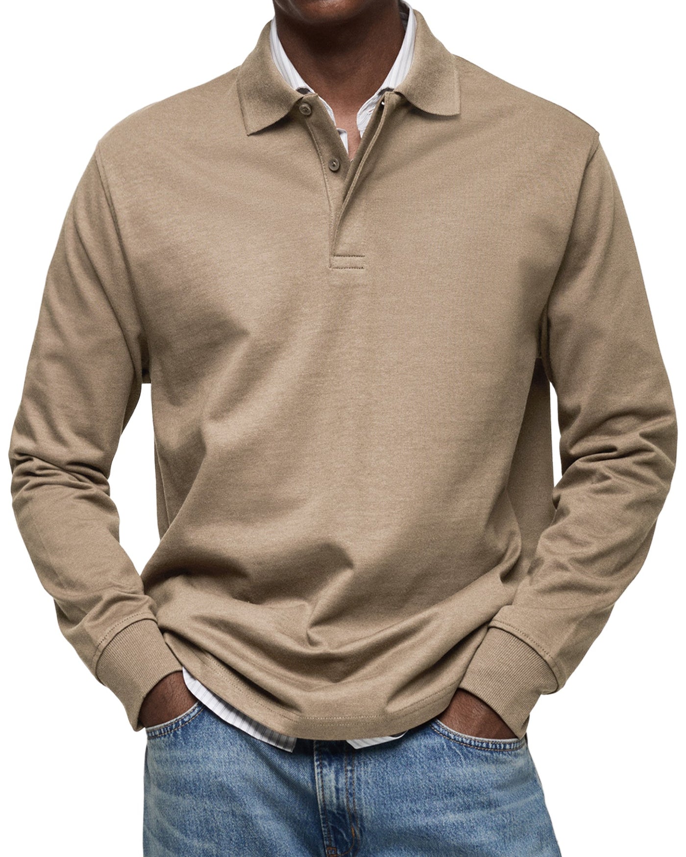 ALJUR - CASUAL LONGSLEEVE POLO