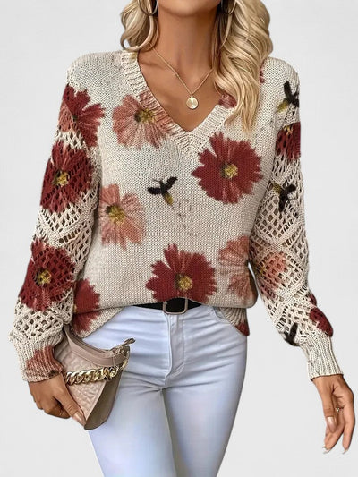 Aurélie | Elegant Floral Knit Sweater