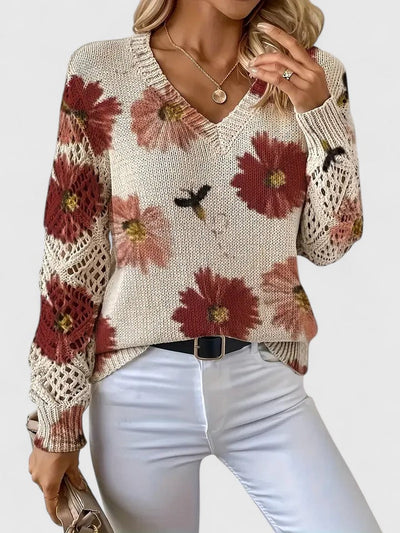 Aurélie | Elegant Floral Knit Sweater