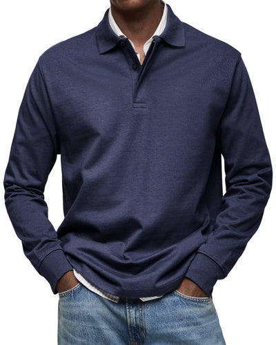 ALJUR - CASUAL LONGSLEEVE POLO