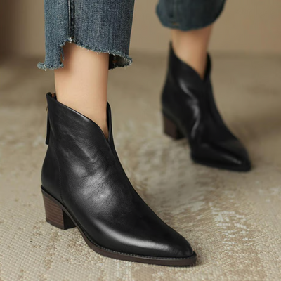 Camille | Luxury Ankle Boots with Low Heel