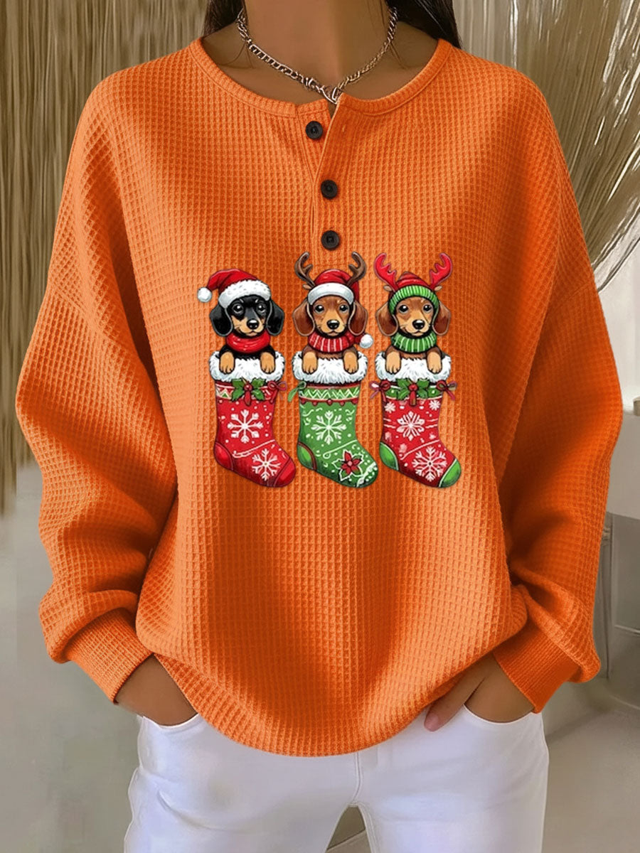 Grethe™ – Vintage Christmas Sweater with Dog Motif