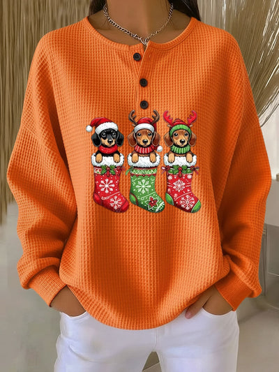 Grethe™ – Vintage Christmas Sweater with Dog Motif