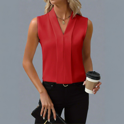 Rome | Sleeveless V-Neck Blouse