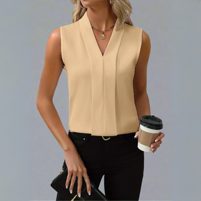 Rome | Sleeveless V-Neck Blouse