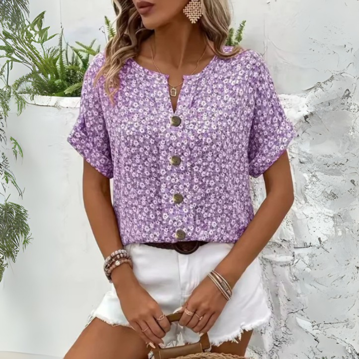 Verna™ | Stylish Floral Print Blouse