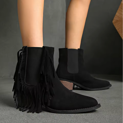 Zora | Luxury Fringe Ankle Boots