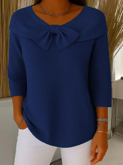 Serenna™ - Women’s Sweater with Bow and Round Neck