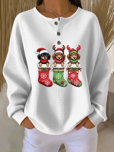 Grethe™ – Vintage Christmas Sweater with Dog Motif