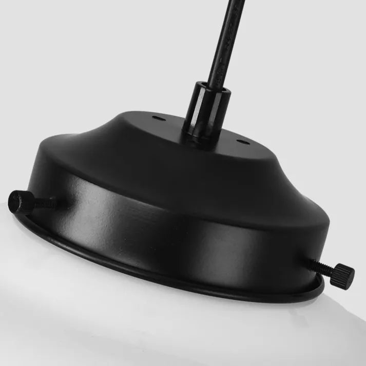 Vintage White Frosted Glass Geometric Jar Pendant Light