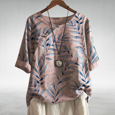 Sophie | Botanical Asymmetrical Button Blouse