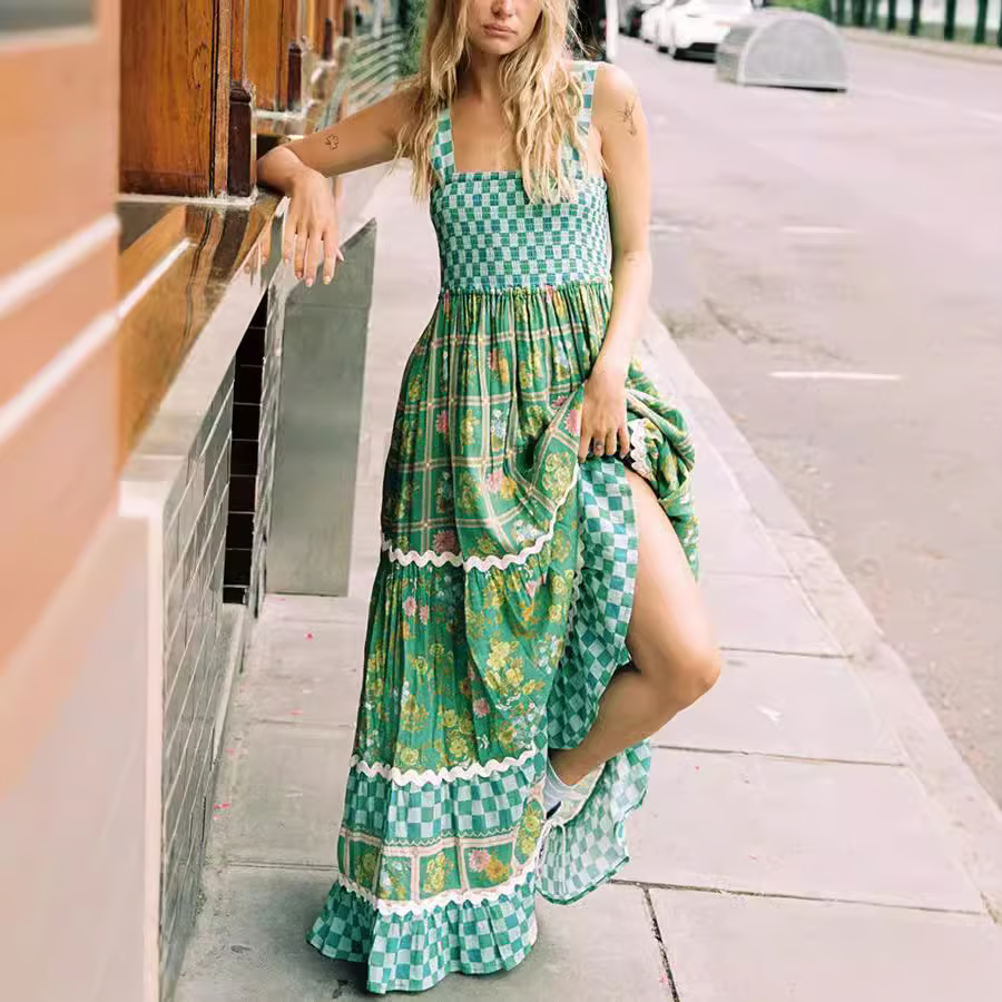 Basil - Sunshine Dreams Boho Maxi Dress