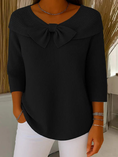 Serenna™ - Women’s Sweater with Bow and Round Neck