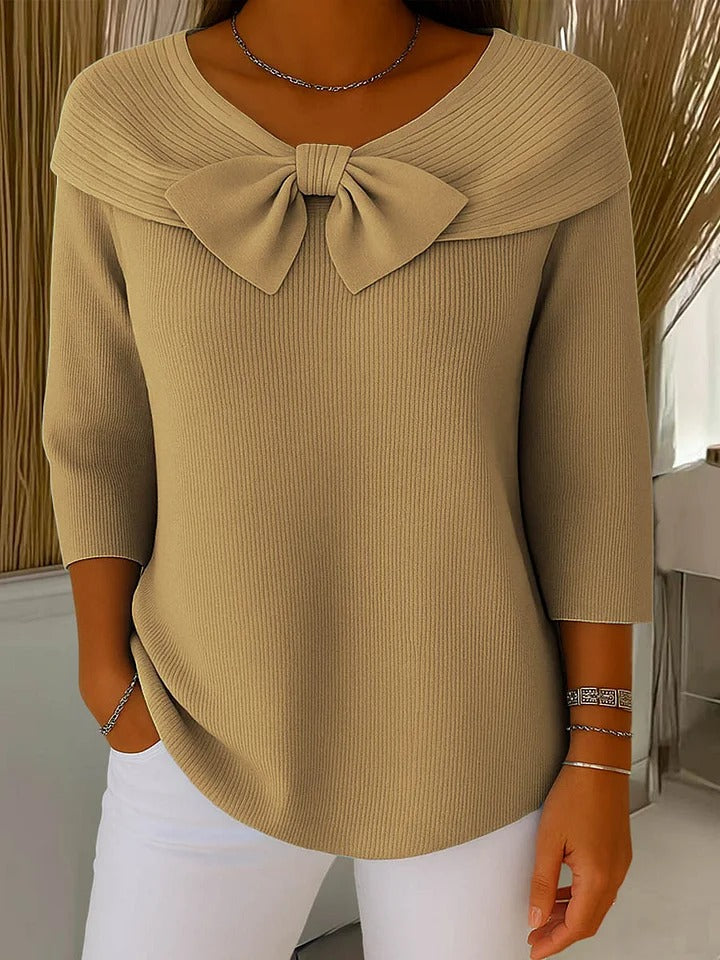 Serenna™ - Women’s Sweater with Bow and Round Neck