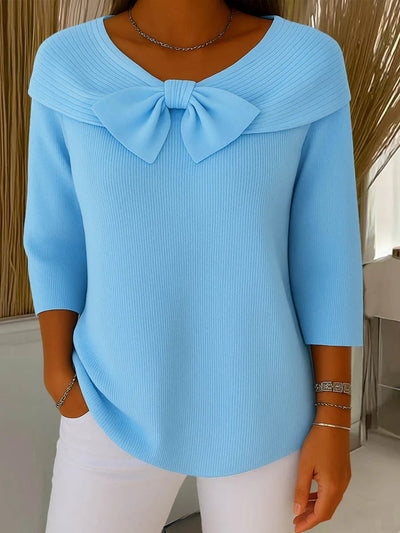 Serenna™ - Women’s Sweater with Bow and Round Neck