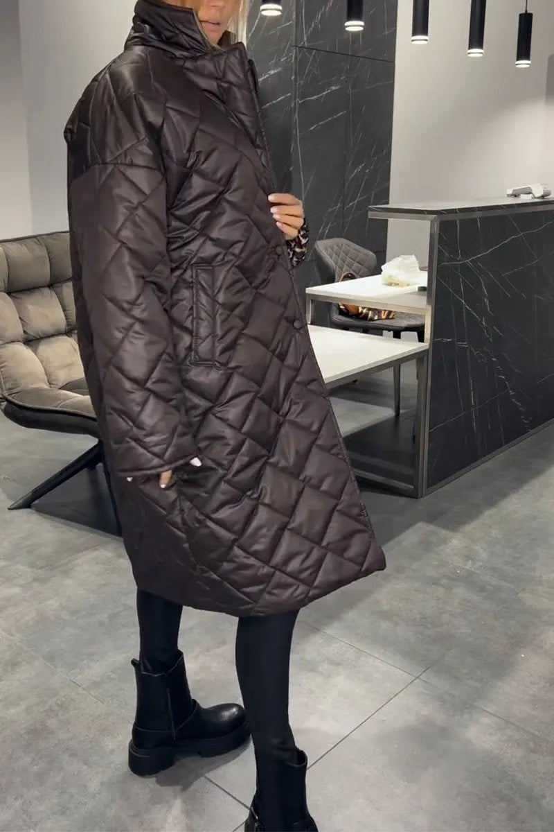Ofira™ – Reversible Quilted Coat with Leopard Lining