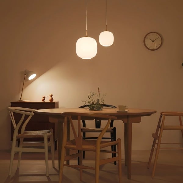 Modern Nordic opal glass pendant lamp with radius
