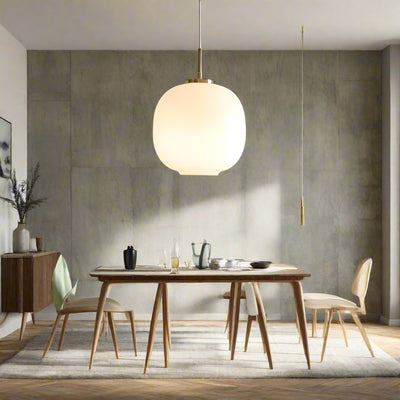 Modern Nordic opal glass pendant lamp with radius