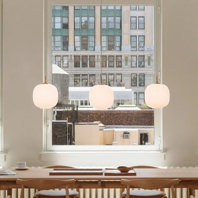 Modern Nordic opal glass pendant lamp with radius