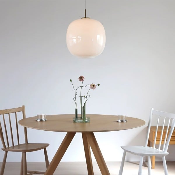 Modern Nordic opal glass pendant lamp with radius