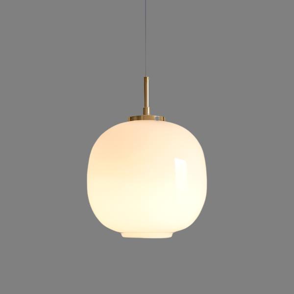 Modern Nordic opal glass pendant lamp with radius